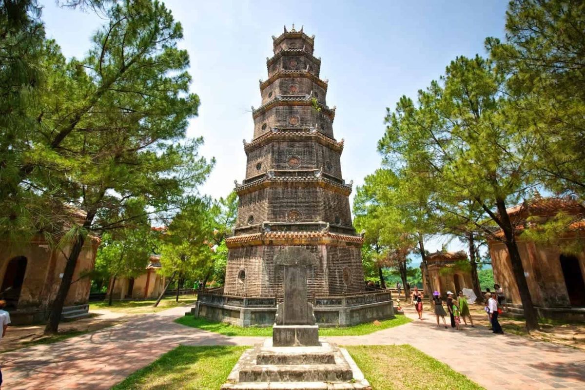 Proceed to the legendary Thien Mu pagoda in Vietnam Discovery package tour from Belgium