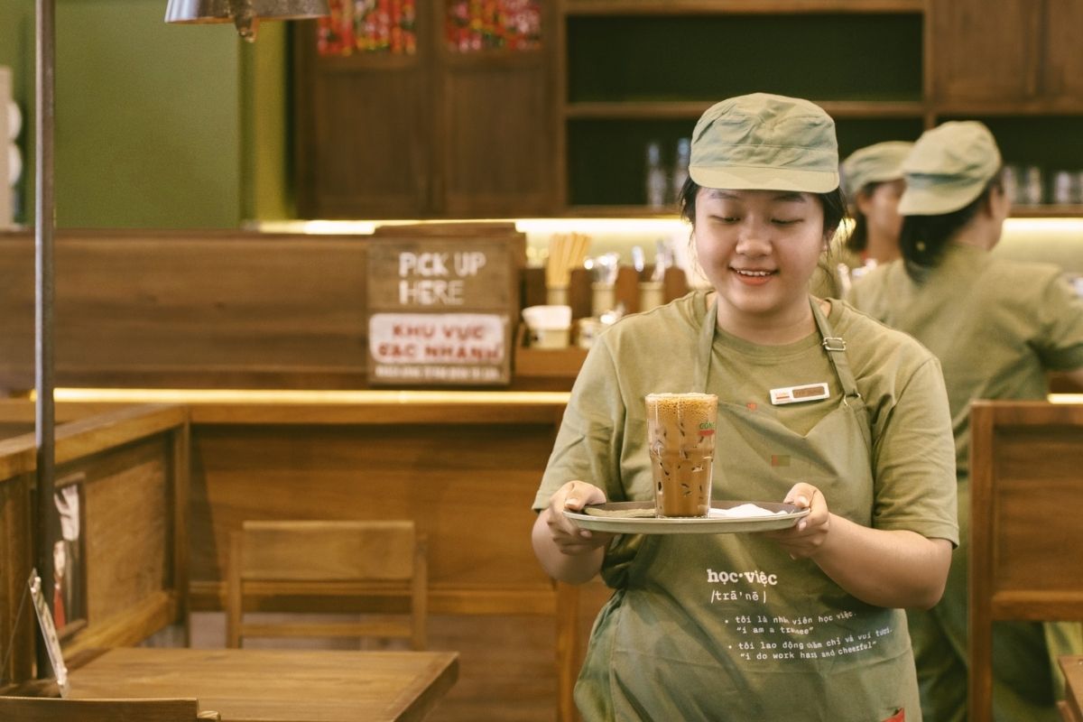 Enjoy the taste of Coconut Coffee in Cong Caphe Sapa