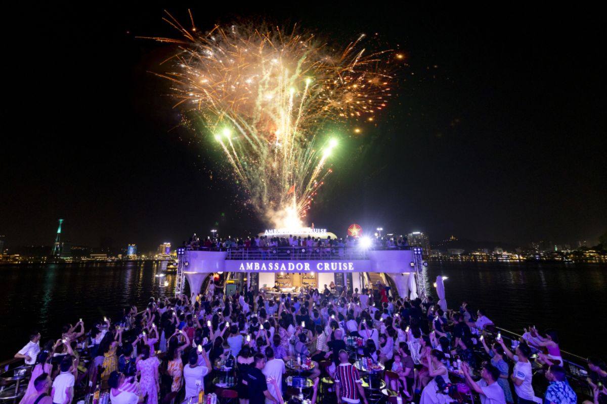 Fireworks from the Deck of Ambassador Cruise