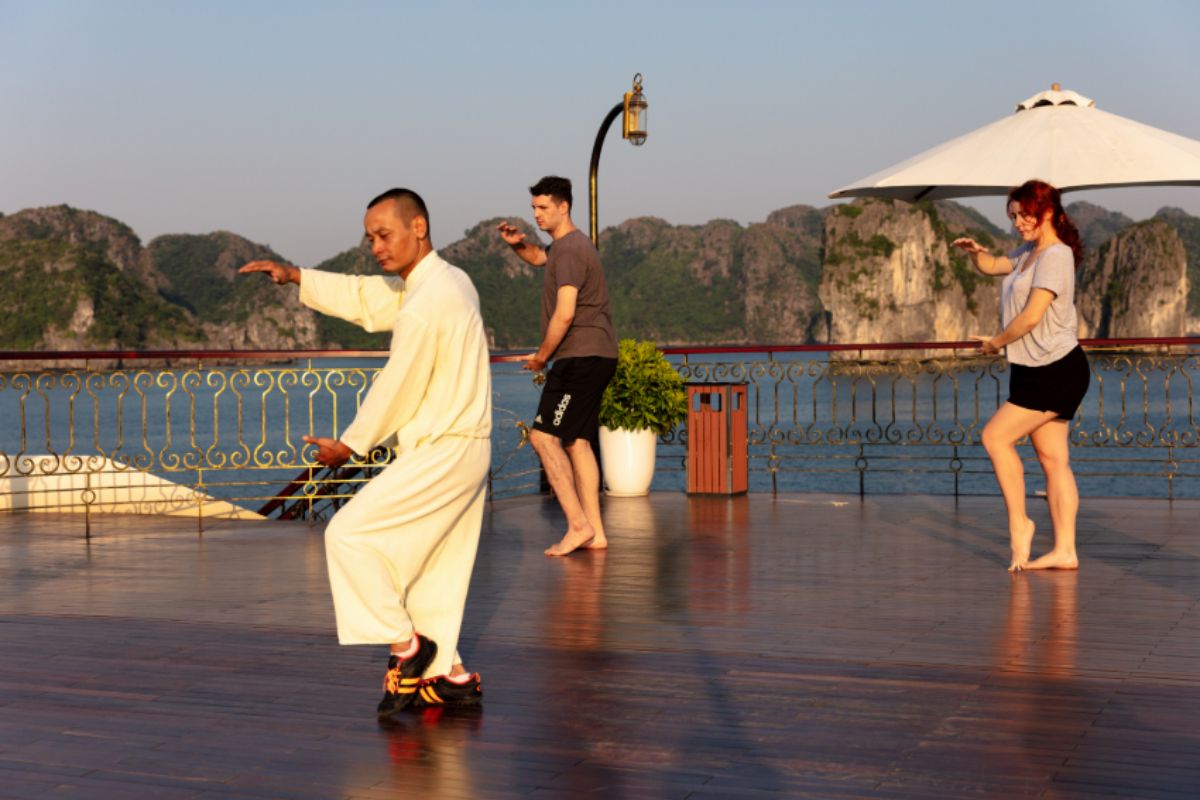 Tai Chi practice on boats in Halong, Ninh Binh & Mai Chau