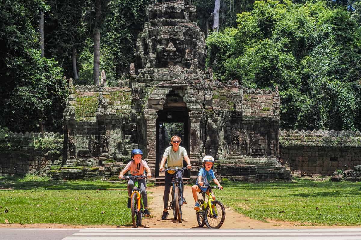 Cycle south to Ta Prohm - Angkor Wat Bike Tour