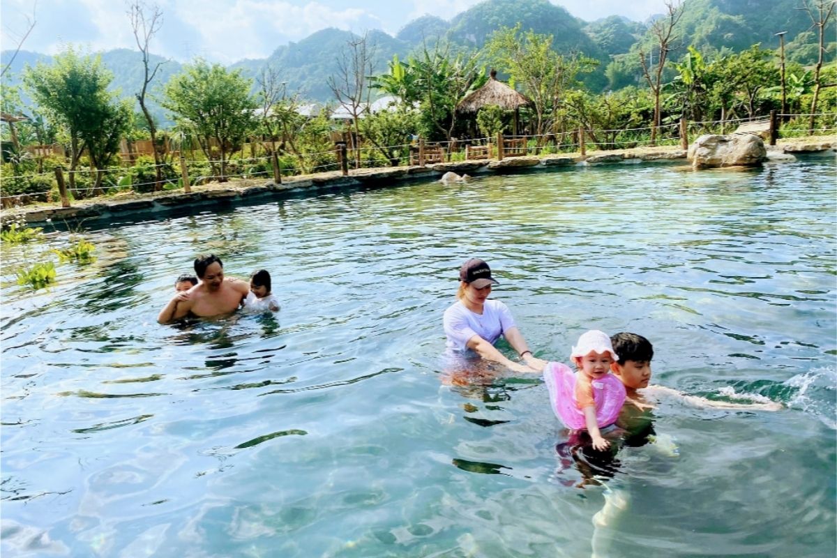 Natural Spring Water Swimming Pool at Natalie’s Villa & Resort Moc Chau