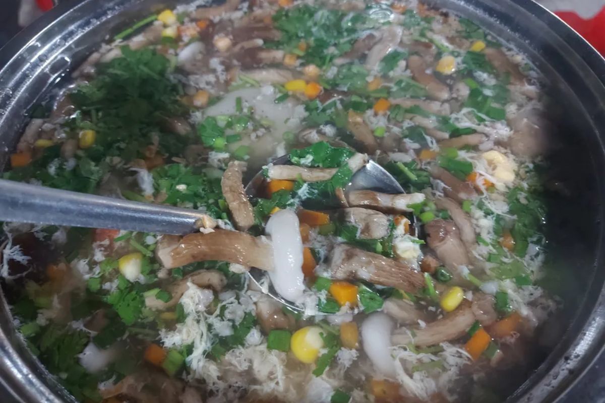 Tram Mushroom Soup At Nha Toi Restaurant
