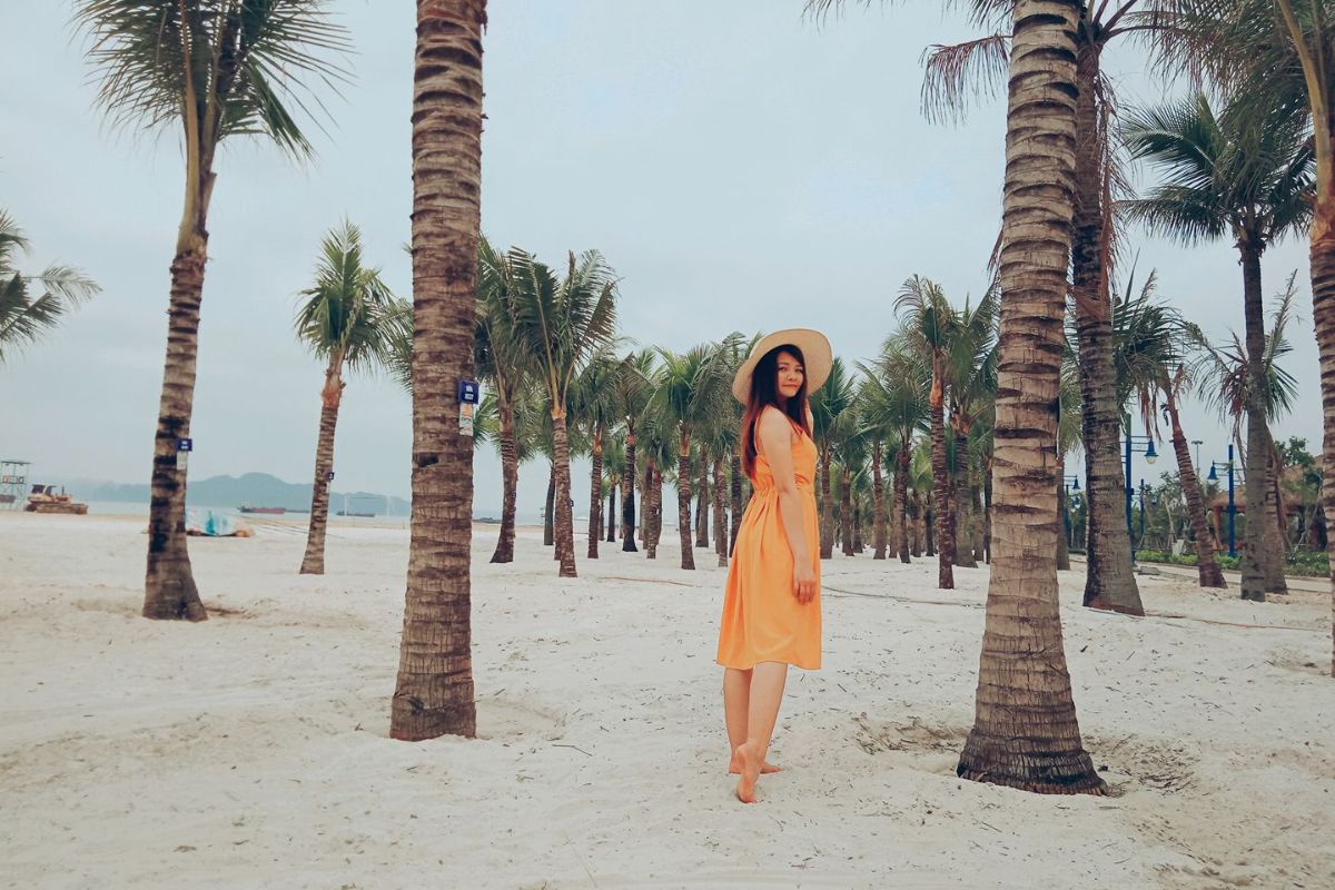 sunset walk at Bai Chay Beach