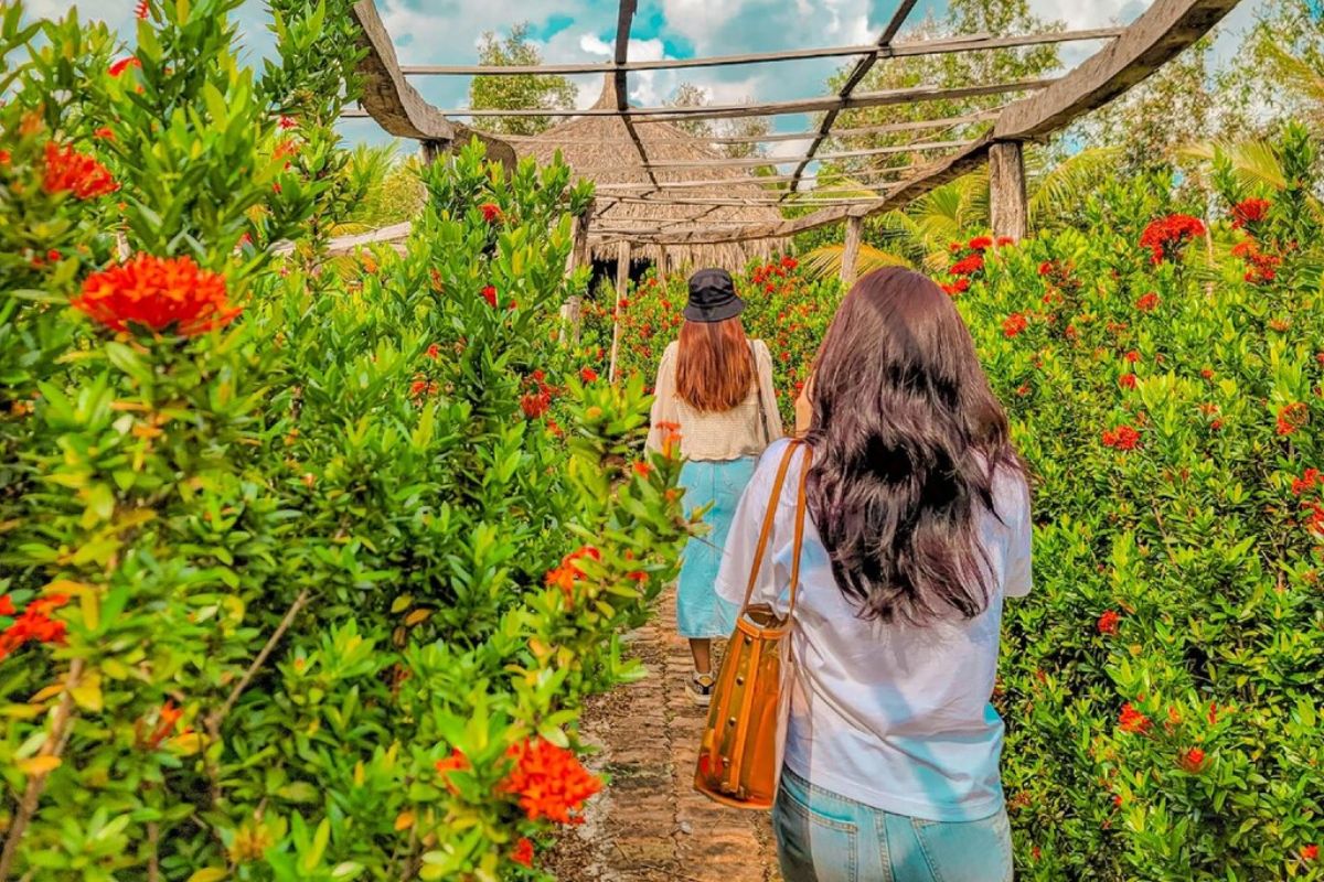 Stroll the quiet garden paths
