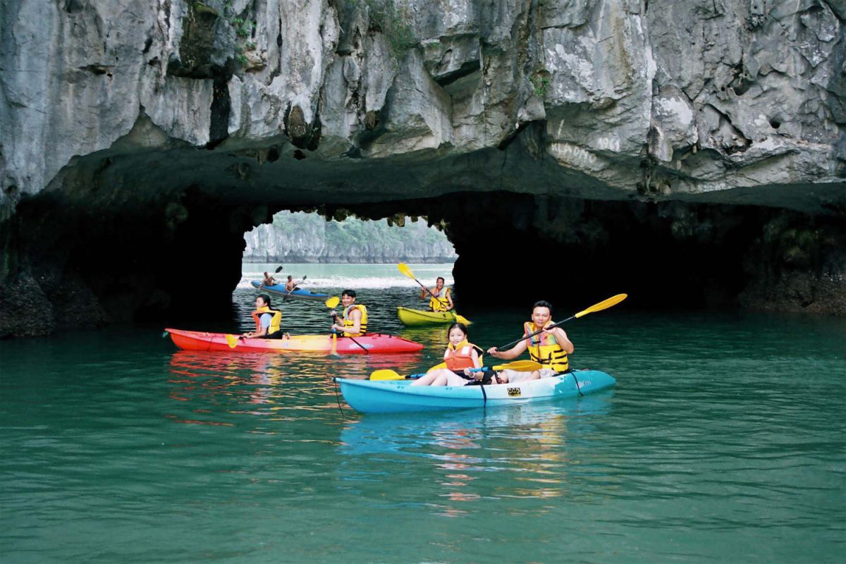 kayaking in Dark and Bright Cave
