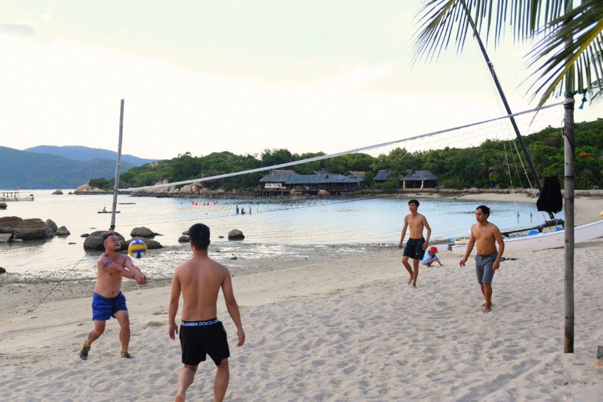 Beach Volleyball at Dusk