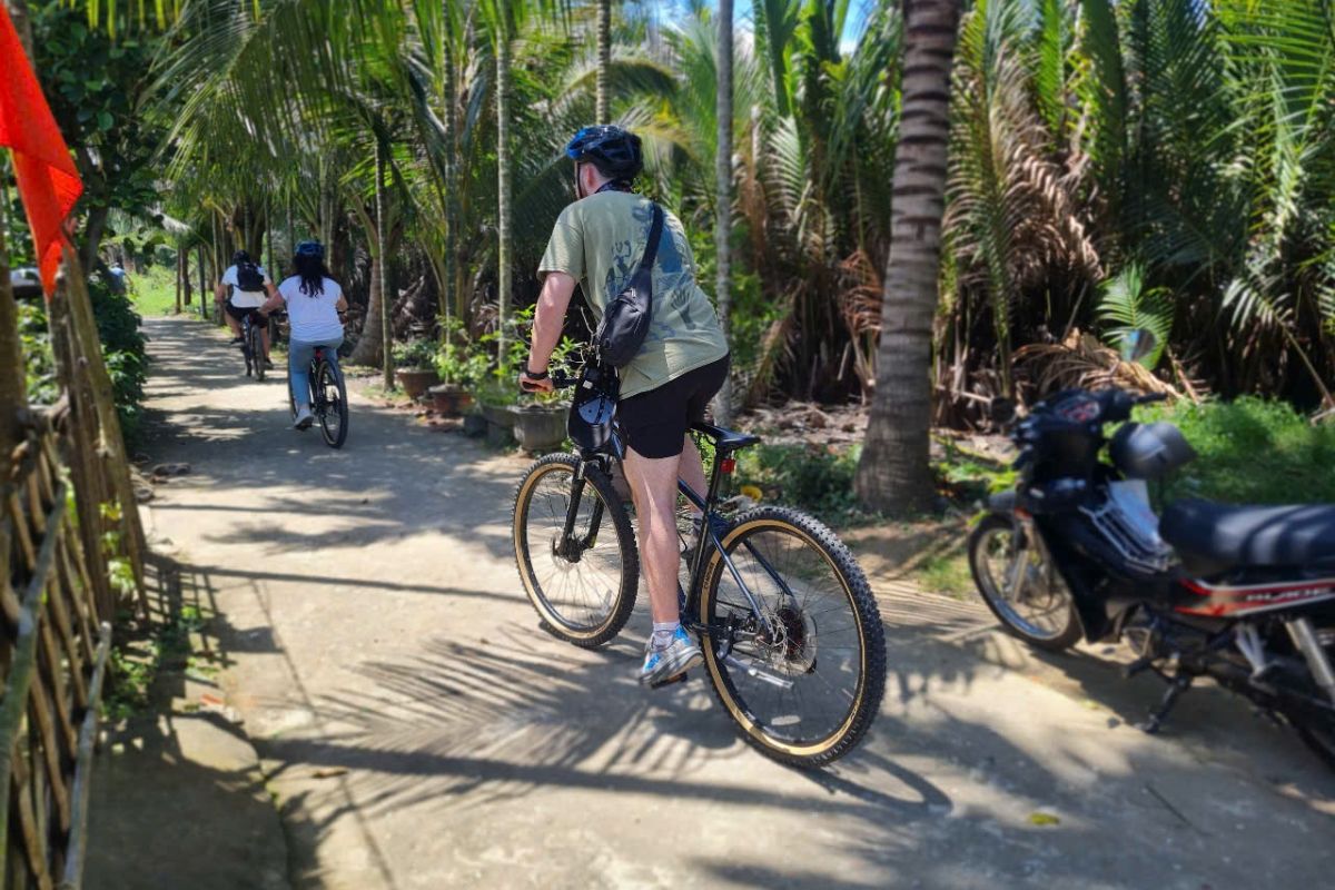 Pedaling through coconut groves in Phu Nhuan